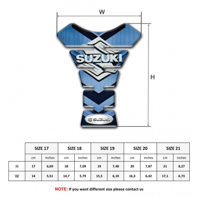 Suzuki Tank Pad Protector Dark and Light Blue Base style Stylish Logo 