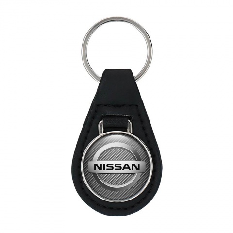 Nissan Leather Keychain Light Carbon Metallic Design