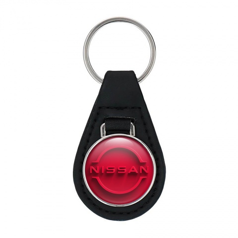 Nissan Keychain Leather Dark Red Eclipse Design