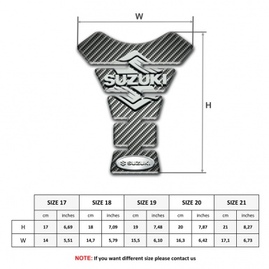 Suzuki Tank Protector Classic Carbon Base Stylish Logo Style 