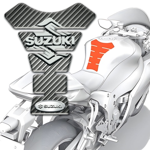 Suzuki Tank Protector Classic Carbon Base Stylish Logo Style 