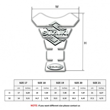 Suzuki Tank Guard Pads White Base Stylish Logo 