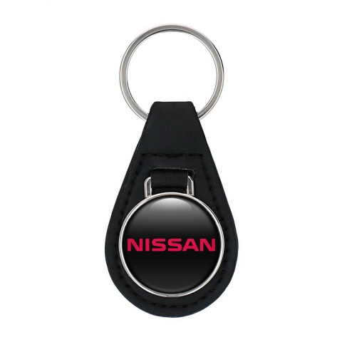 Nissan Key Fob Leather Black Classic Red Edition