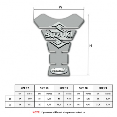 Suzuki Tank Guard Pads Gray Base with Classic Logo 