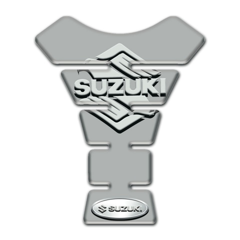 Suzuki Tank Guard Pads Gray Base with Classic Logo 