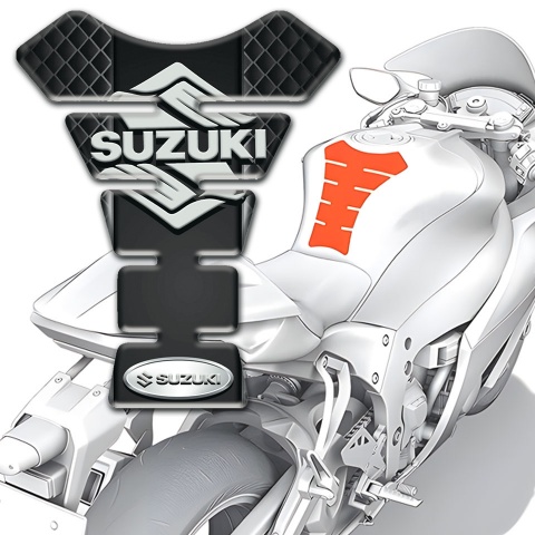 Suzuki Tank Protector Dark Mesh Design eith Stylish Logo 