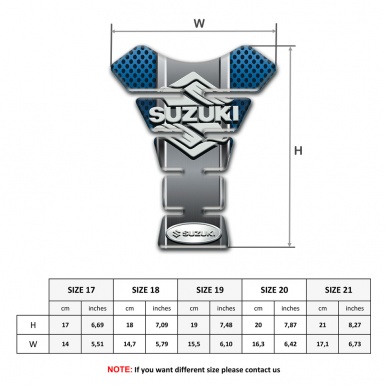 Suzuki Tank Guard Pads Perforated Blue Surface with Metal Center Panel Edition 