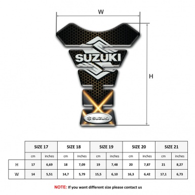 Suzuki Tank Pad Protector Orange Lights Base Classic Logo Style 