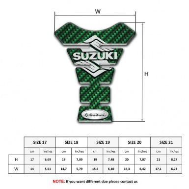 Suzuki Tank Fuse Green Carbon Base with stylish Logo 