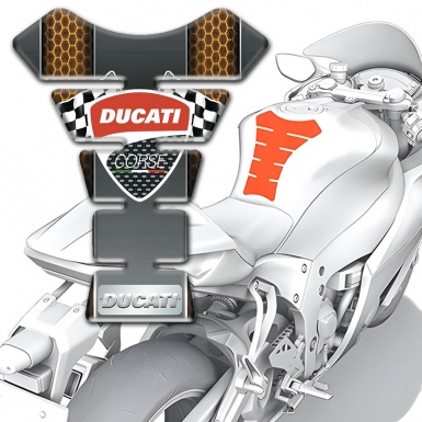 Ducati Tank Fuse Cray Base with Copper Honeycomb Details 
