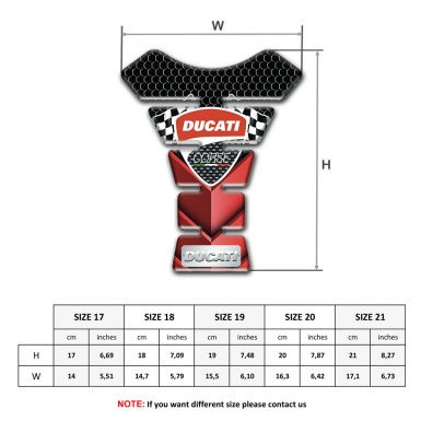 Ducati Tank Pad Protector Red Black Base Details and Flags Logo