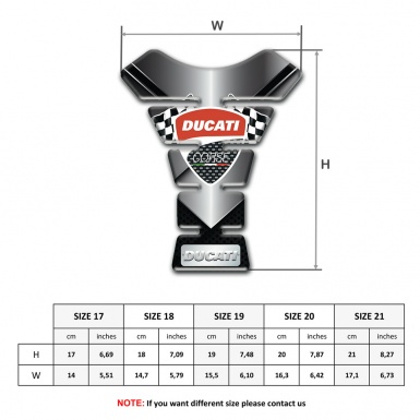 Ducati Tank Protector Chromed Base and Logo with Flags 
