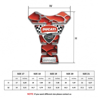 Ducati Tank Pad Protector Red Clouds Effet Model 