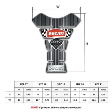 Ducati Tank Fuse Gray with White stripes Base and Flags Logo Style 