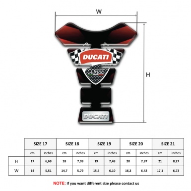 Ducati Tank Protector Mixed Black Red Base Style and Flags logo 