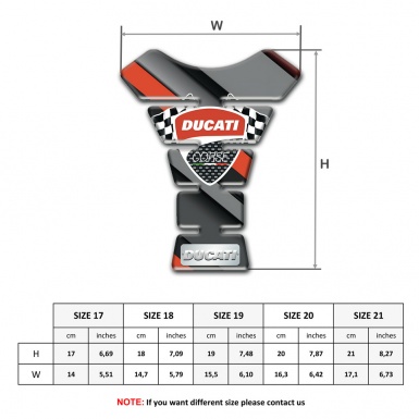 Ducati Tank Pad Protector  Orange Gray Diagonal Patterns Style 