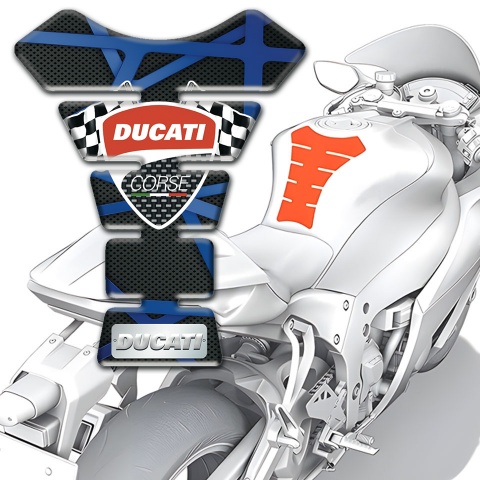 Ducati Tank Fuse Black with Blue Lines Decoration 