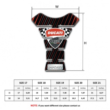 Ducati Tank Pad Motorbike Black Base with Red Blue Stripes 