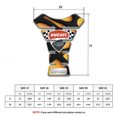 Ducati Tank Pad Motorbike Black Yellow Decoration Base 