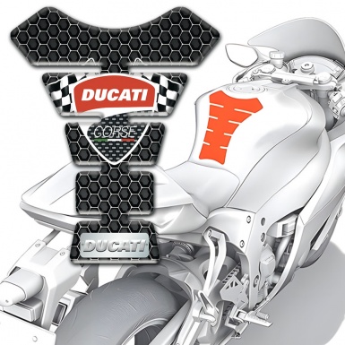 Ducati Tank Guard Pads Perforated Steel  Style 