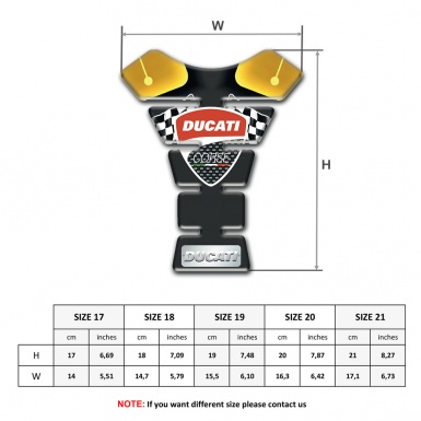 Ducati Tank Fuse Anti Slip Sticker with Flags Logo Style 