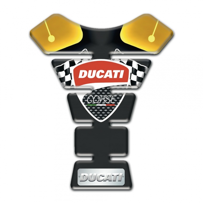 Ducati Tank Fuse Anti Slip Sticker with Flags Logo Style 