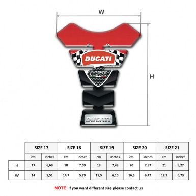 Ducati Tank Fuse Red Black Base and Flags Logo Style 