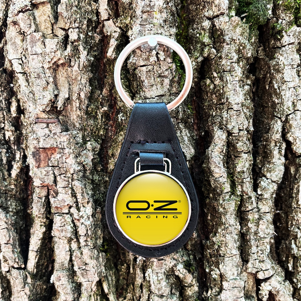 OZ Racing Keychain Leather Yellow Black Stripe Logo | Keychains ...