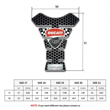 Ducati Tank Fuse Flags logo Style and Perforated Steel Base Effect 