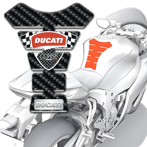 Ducati Tank Pad Protector Dark Carbon Style 
