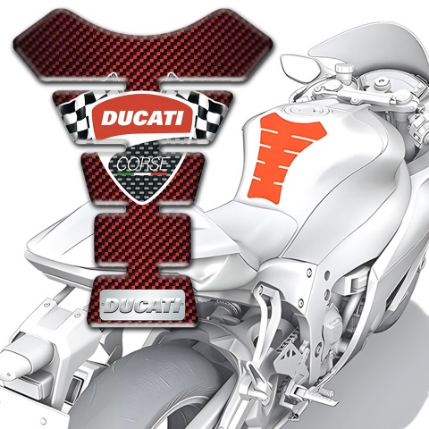 Ducati Tank Protector Red Carbon Style 