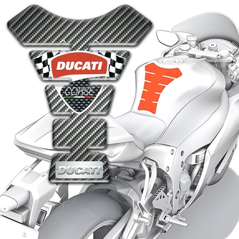 Ducati Tank Pad Motorbike Classic Carbon Style 