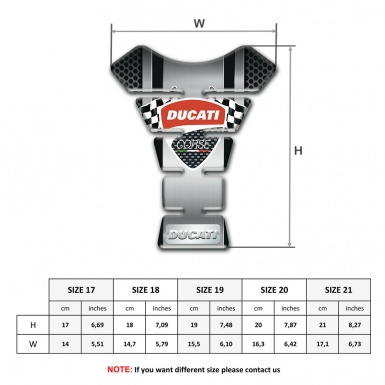 Ducati Tank Pad Protector Motorcycle Style with Flags Logo Design 
