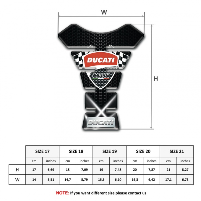 Ducati Tank Protector Crossed White Lights Style | Tank Protectors ...