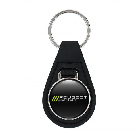 Peugeot Sport Keychain Leather Black Green Lines Edition