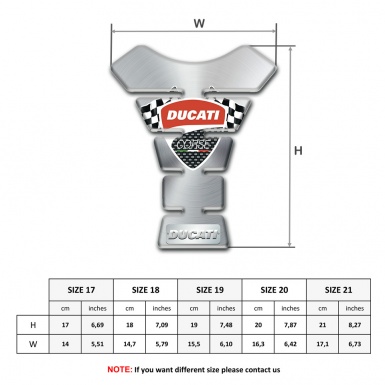 Ducati Tank Pad Motorbike Silver Design Flags logo