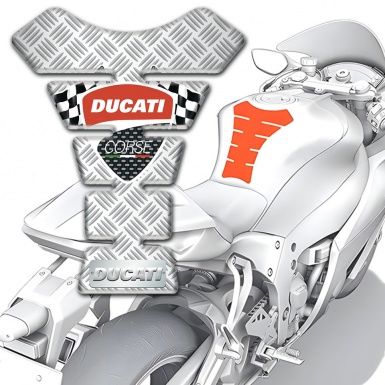 Ducati Tank Guard Pads Crossed Patterns Design 