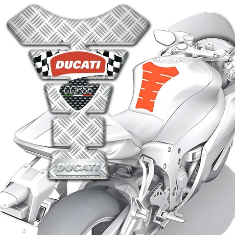 Ducati Tank Guard Pads Crossed Patterns Design 