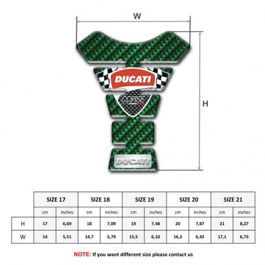 Ducati Tank Fuse Green Carbon Design and Flags Logo