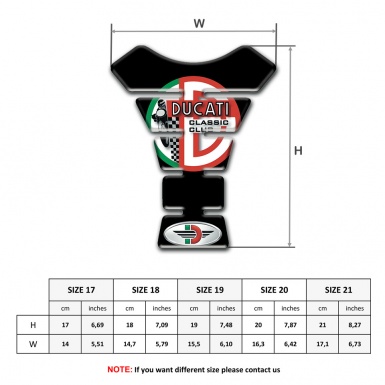 Ducati Tank Pad Motorbike Black Base Green Red Logo 