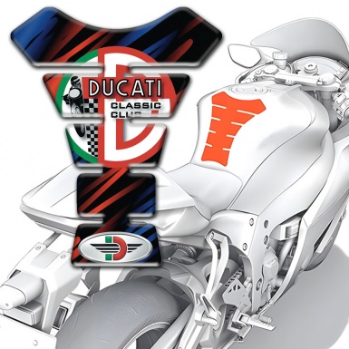 Ducati Tank Pad Protector Blue Red Decoration Base Classic Club Logo Style 