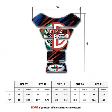 Ducati Tank Pad Protector Blue Red Decoration Base Classic Club Logo Style 