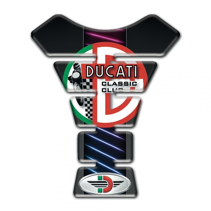 Ducati Tank Protector Neon Lines Design with Green Red Logo 