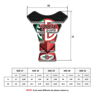 Ducati Tank Pad Protector Red Black Base Classic Club Style 