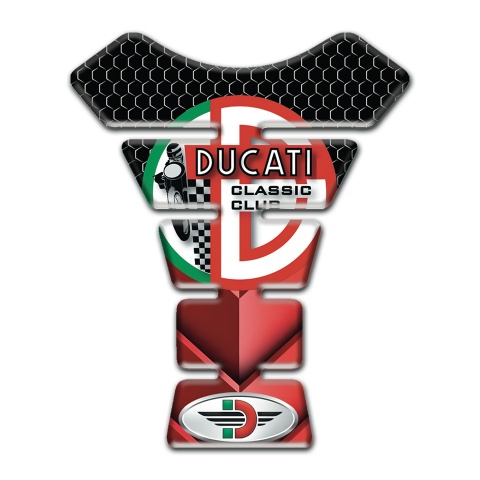 Ducati Tank Pad Protector Red Black Base Classic Club Style 