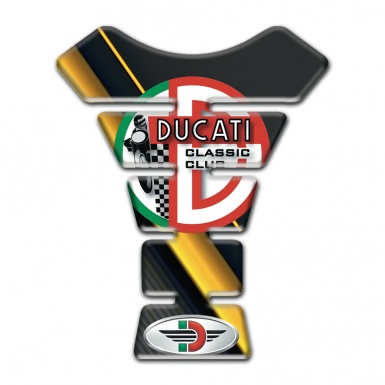 Ducati Tank Pad Motorbike Diagonal Yellow Tape Base Style 