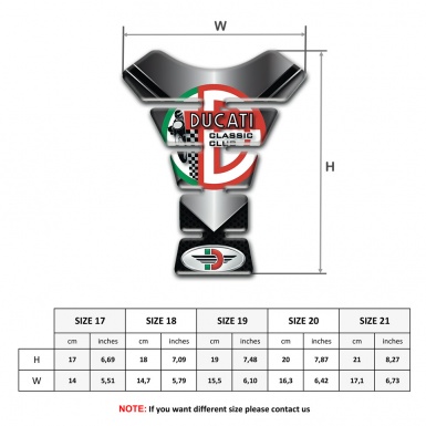 Ducati Tank Protector Chromed Base Effect and Classic Club Logo