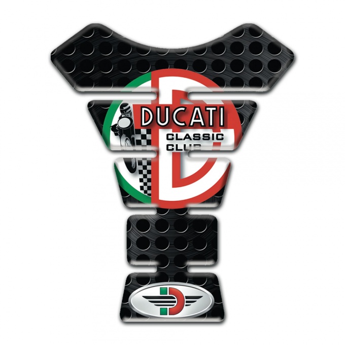 Ducati Tank Guard Pads Perforated Black Surface Design 