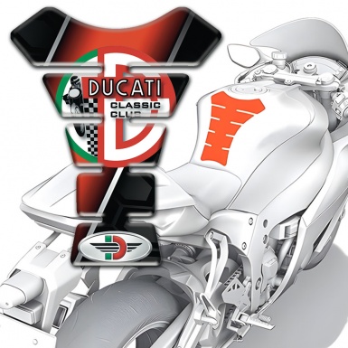 Ducati Tank Pad Motorbike High-Quality Model with Classic Club Logo Style 