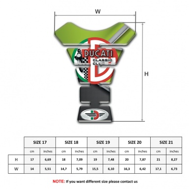 Ducati Tank Pad Motorbike Green Black Base Classic Club Logo 
